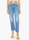 Mother Ditcher Zip Crop Straight-leg Jeans In Boogie Down In Blue