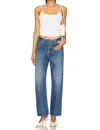 Mother Dodger Ankle Straight Jeans In Green Thumb In Multi