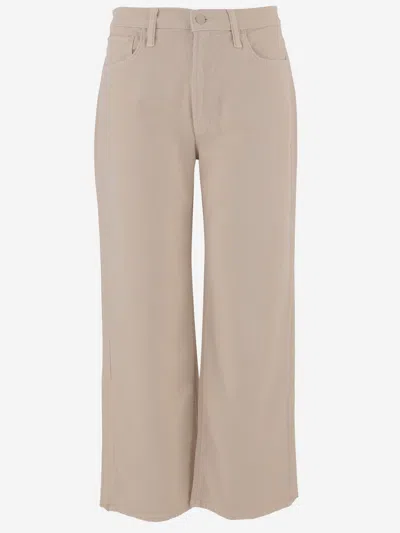 Mother Dodger Flood Cotton Jeans In Brown