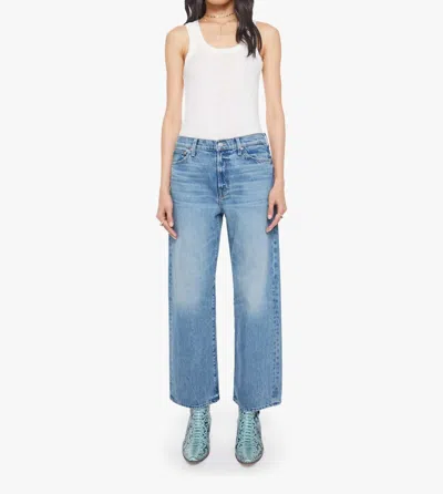 Mother Womens Folk Star The Dodger Flood Wide-leg Denim Jeans In Blue