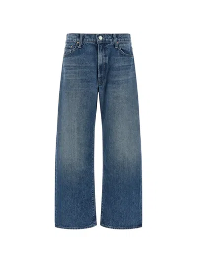 Mother Dodger Flood Wide-leg Cotton Jeans In Blue