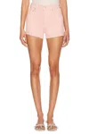 Mother The Dodger Frayed Denim Shorts In Pink