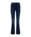 Mother Flared Leg Trousers Contrast Stitching In Black
