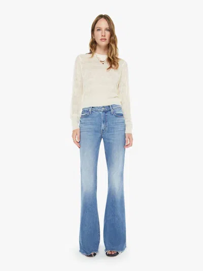 Mother Doozy Fray High Rise Flare Jeans In Heads Or Tails In Blue