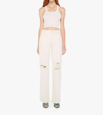 Mother Down Low Spinner Heel Jeans In Natural Acts