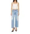 Mother The Down Low Spinner Hover Ripped Ankle Jeans In Multi