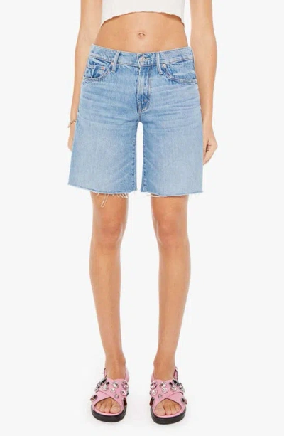 Mother The Low Down Undercover Frayed Denim Shorts In Material Girl