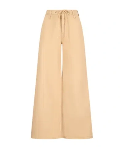 Mother Drawstring Casual Pants In Nude