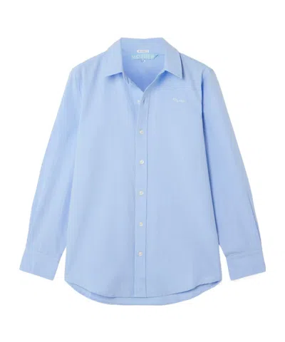 Mother Embroidered Cotton Shirt In Blue