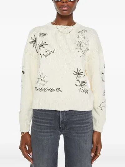 MOTHER EMBROIDERED COTTON SWEATER