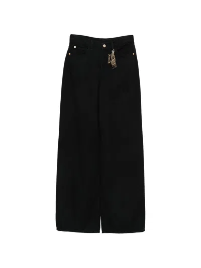 Mother Emporio Armani Denim Cotton Jeans In Black