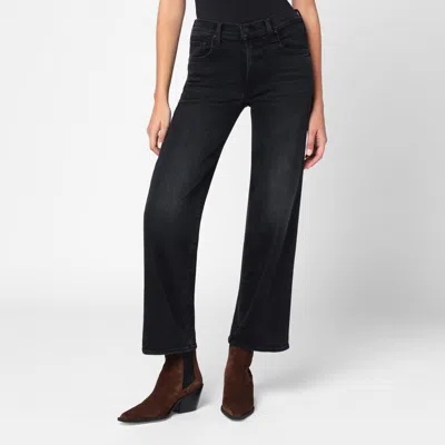 MOTHER FADED BLACK THE RAMBLER ZIP FLOOD JEANS