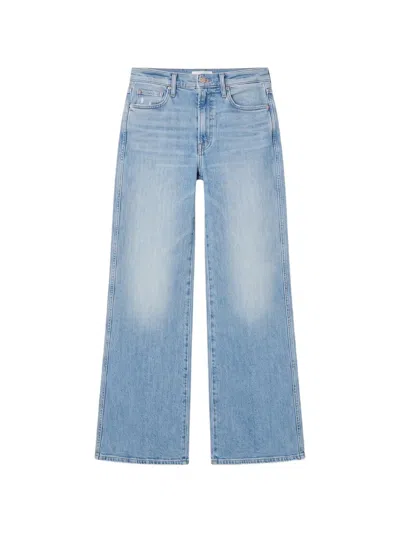 Mother Faded Wide-leg Jeans In Blue