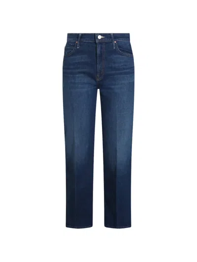 Mother Faded-effect Straight-leg Jeans In Blue
