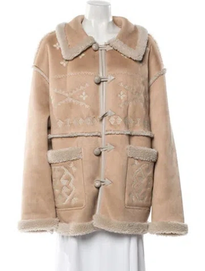 Pre-owned Mother Faux Fur Coat In Neutral