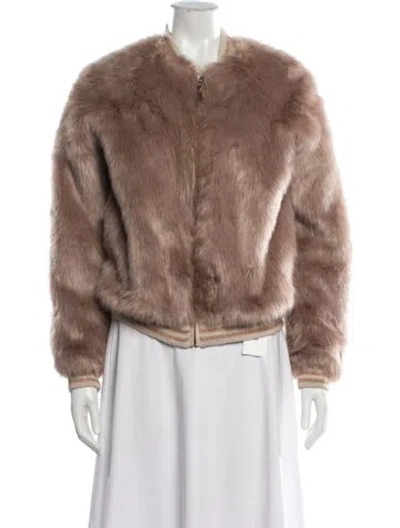 Pre-owned Mother Faux Fur Faux Fur Jacket In Neutrals