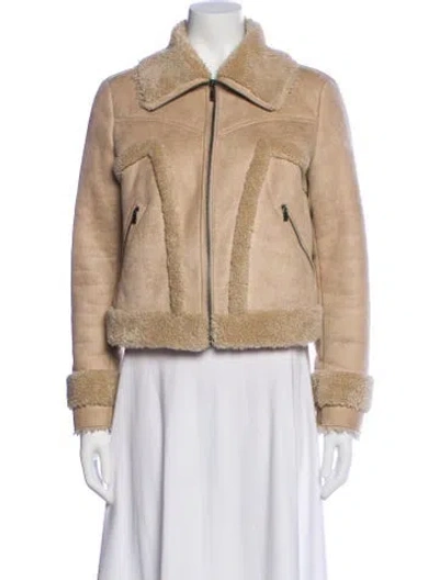 Pre-owned Mother Faux Fur Jacket In Brown