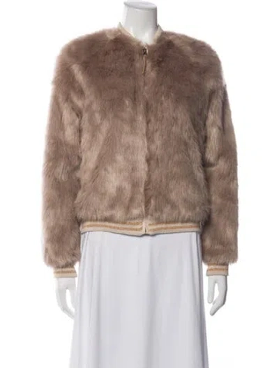 Pre-owned Mother Faux Fur Jacket In Brown
