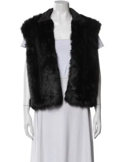 Pre-owned Mother Faux Fur Vest In Black