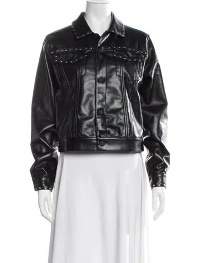 Pre-owned Mother Faux Leather Biker Jacket In Multi