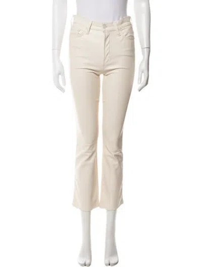 Pre-owned Mother Faux Leather Flared Pants In Neutrals