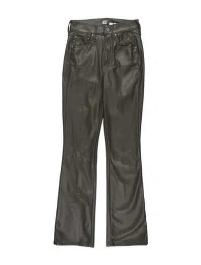 Pre-owned Mother Faux Leather Flared Pants W/ Tags In Grey