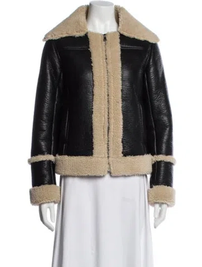 Pre-owned Mother Faux Leather Jacket In Black