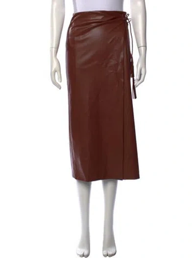 Pre-owned Mother Faux Leather Long Skirt In Brown