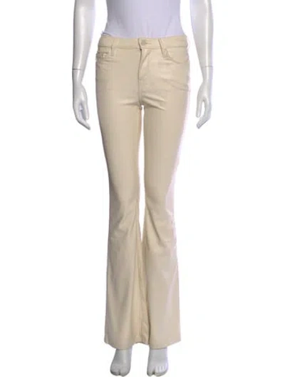 Pre-owned Mother Faux Leather Skinny Leg Pants In Neutral