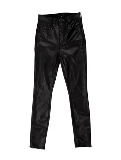 Pre-owned Mother Faux Leather Skinny Leg Pants W/ Tags In Black