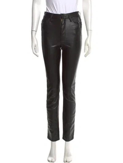 Pre-owned Mother Faux Leather Straight Leg Pants W/ Tags In Black