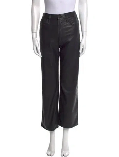 Pre-owned Mother Faux Leather Wide Leg Pants W/ Tags In Black