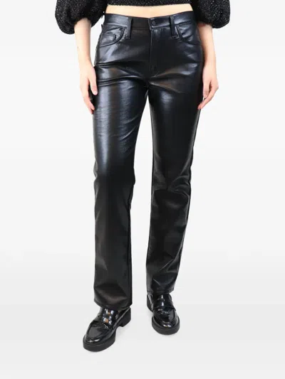 Pre-owned Mother Faux-leather Trousers In Black