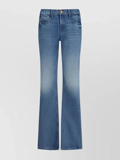 Mother Flare Mid-rise Denim Jeans With Faded Effect In Blue