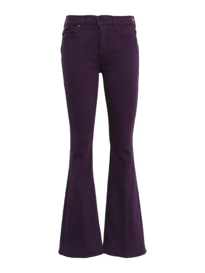 Mother Flare Trousers Mid Rise In Purple