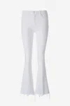 Mother Flare Weekender Jeans In Beige
