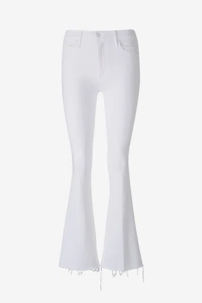 Mother Flare Weekender Jeans In Beige