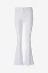 Mother Flare Weekender Jeans In Beige