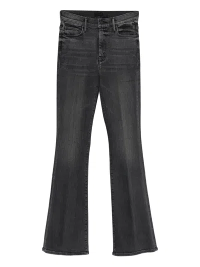 MOTHER FLARED BLACK JEANS WITH VINTAGE APPEAL AND FLATTERING FIT