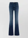 Mother Flared Denim Jeans With Frayed Stitching In Blue