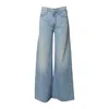 Mother Flared Denim Jeans With Raw-cut Hem In Blue