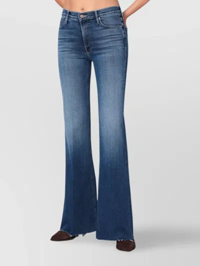 MOTHER FLARED JEANS BELT LOOPS DISTRESSED HEM