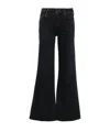 Mother Flared The Roller Fray Jeans In Black