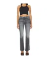 Mother The Maven Heel Super High Waist Wide Leg Jeans In Black