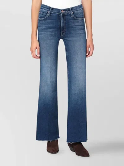 Mother Lil Doozy Fray Flared Jeans In Blue