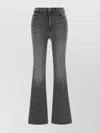 Mother Grey Stretch Denim The Doozy Sneak Fray Jeans In Black