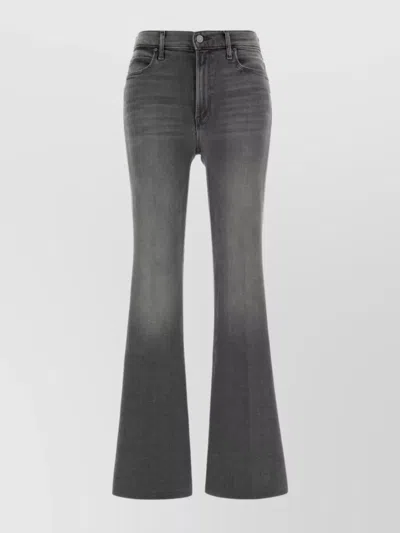 MOTHER FLARED LEG FIVE-POCKET STRETCH DENIM JEANS