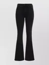 Mother The Weekender' Black Flared Jeans With Branded Button In Stretch Cotton Denim