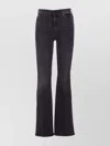 Mother Flared Leg Trousers Contrast Stitching In Black