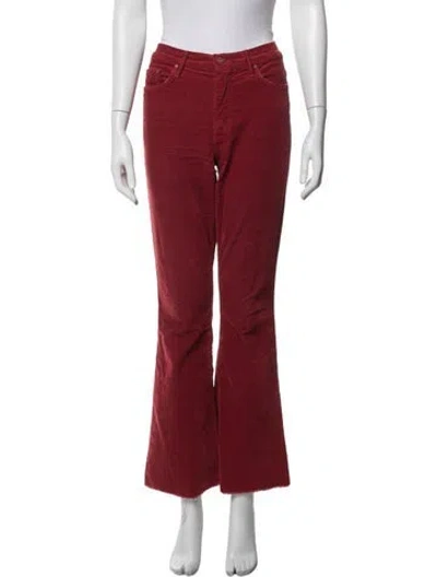 Pre-owned Mother Flared Pants In Red